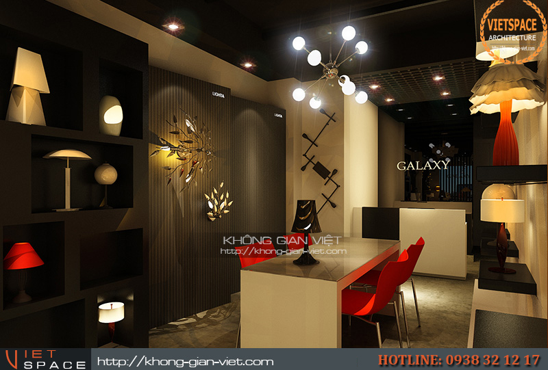 Thiết kế showroom đèn trang trí Galaxy Lighting Quận 7