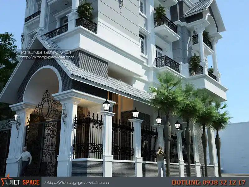Mẫu biệt thự kiểu Pháp tân cổ điển