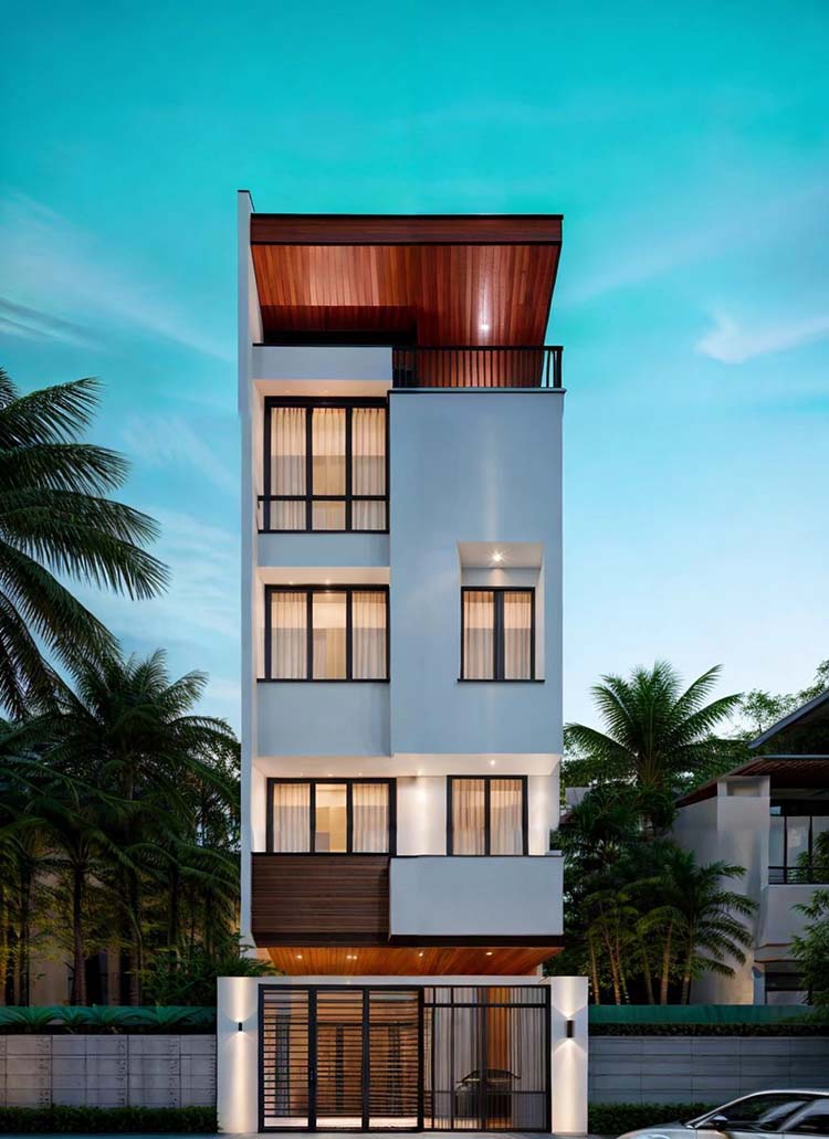 mẫu thiết kế nhà phố do Không Gian Việt thực hiện