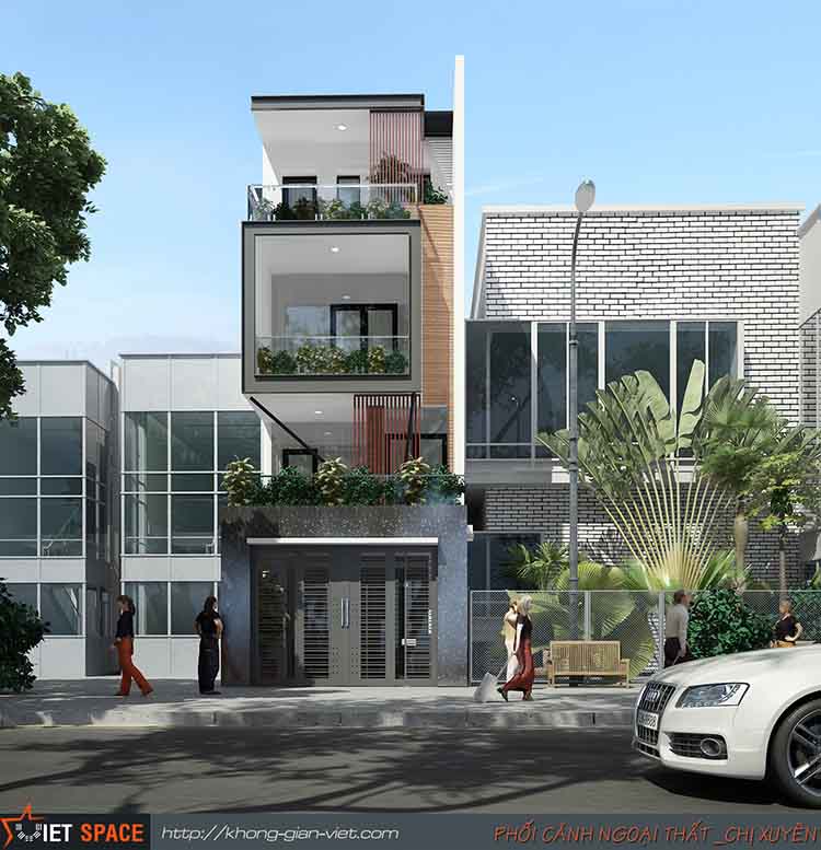 mẫu thiết kế nhà phố do Không Gian Việt thực hiện 5