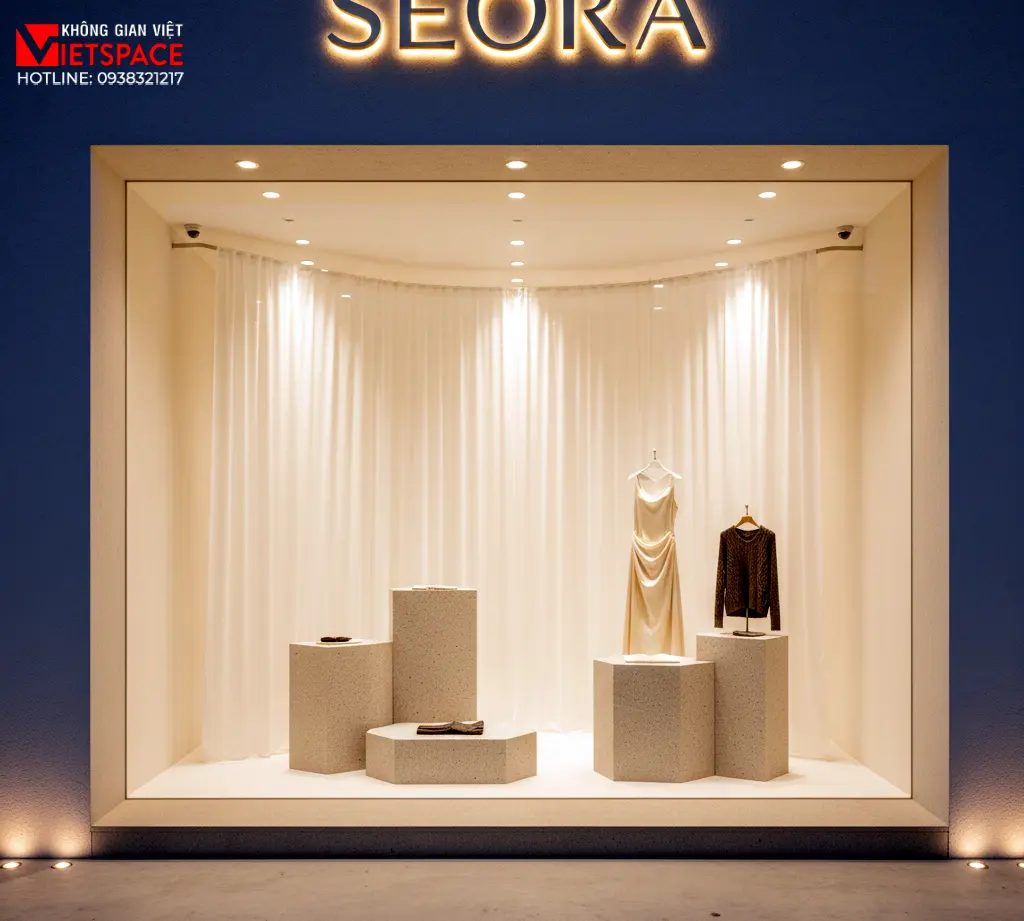 thiết kế cửa hàng thời trang seora _7