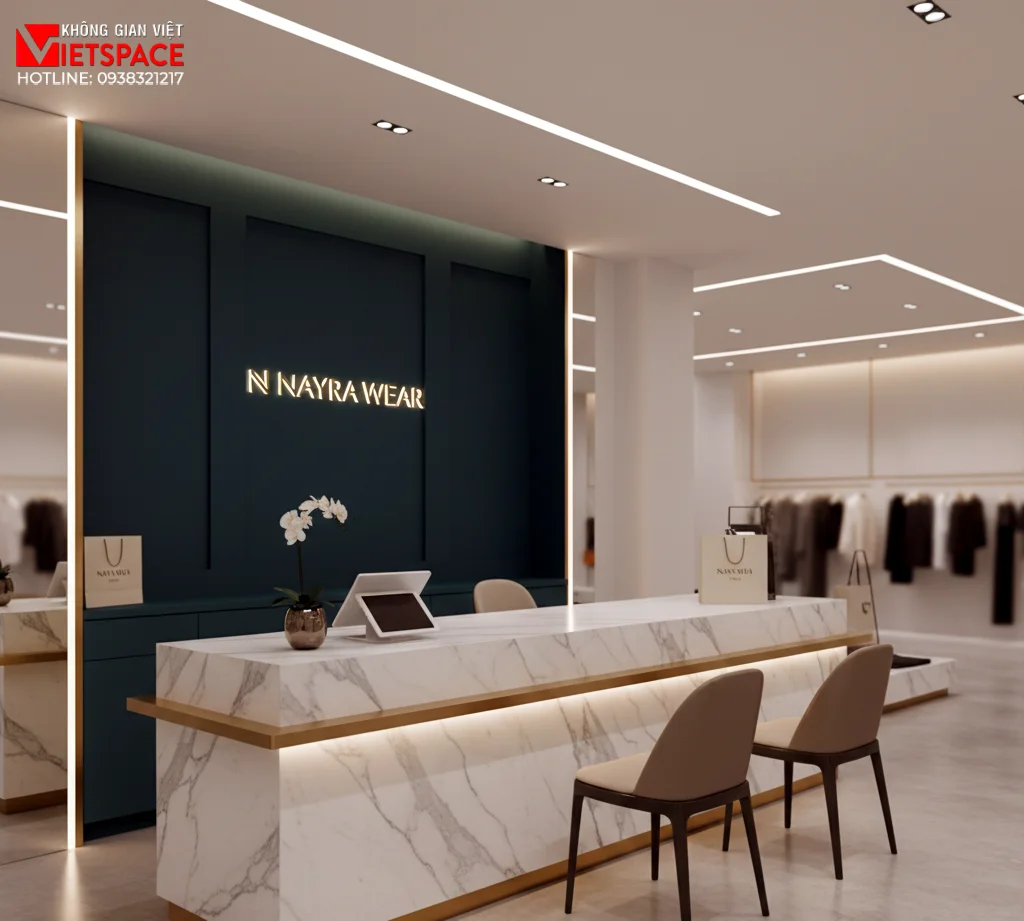 thiết kế cửa hàng thời trang nayra wear _8