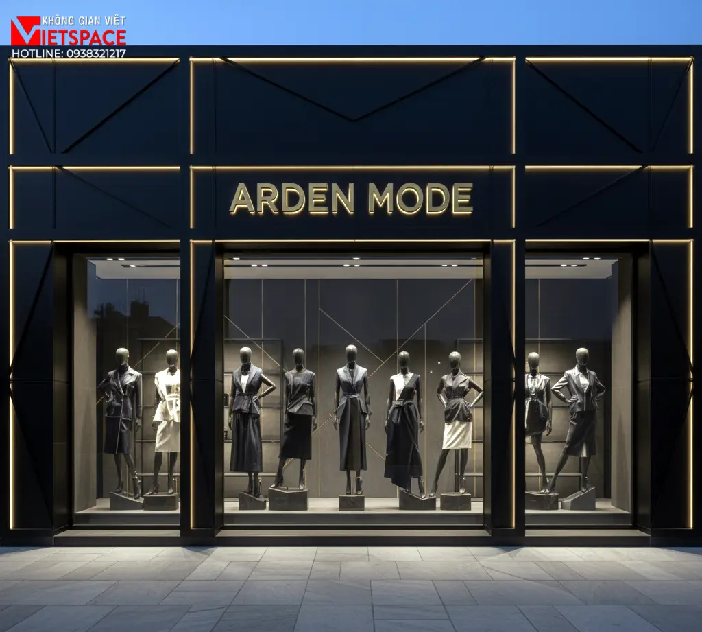 thiết kế cửa hàng thời trang arden mode _7