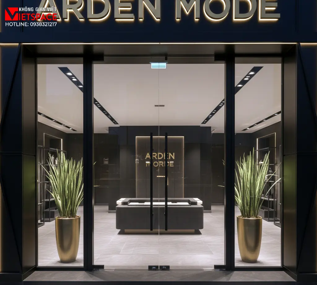 thiết kế cửa hàng thời trang arden mode _12