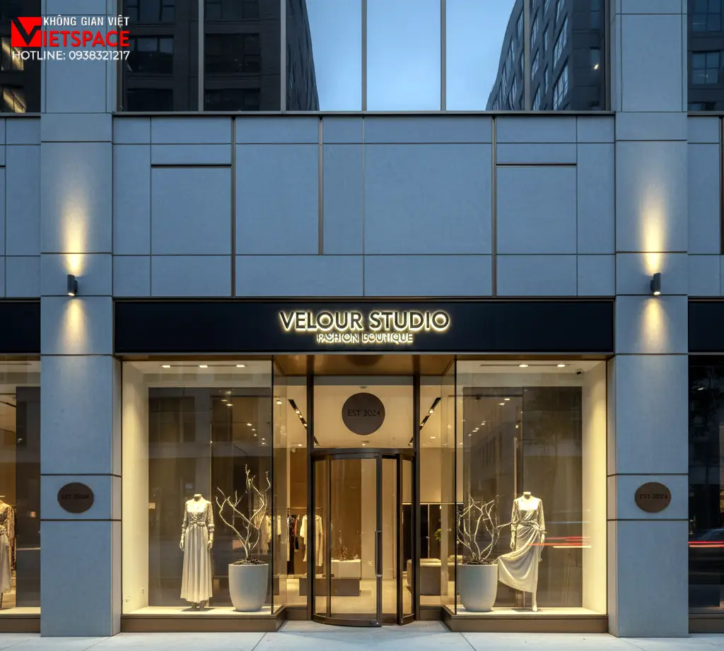 thiết kế cửa hàng thời trang velour studio _1
