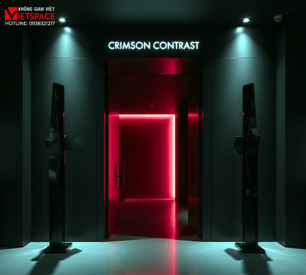 thiết kế cửa hàng thời trang crimson contrast _9