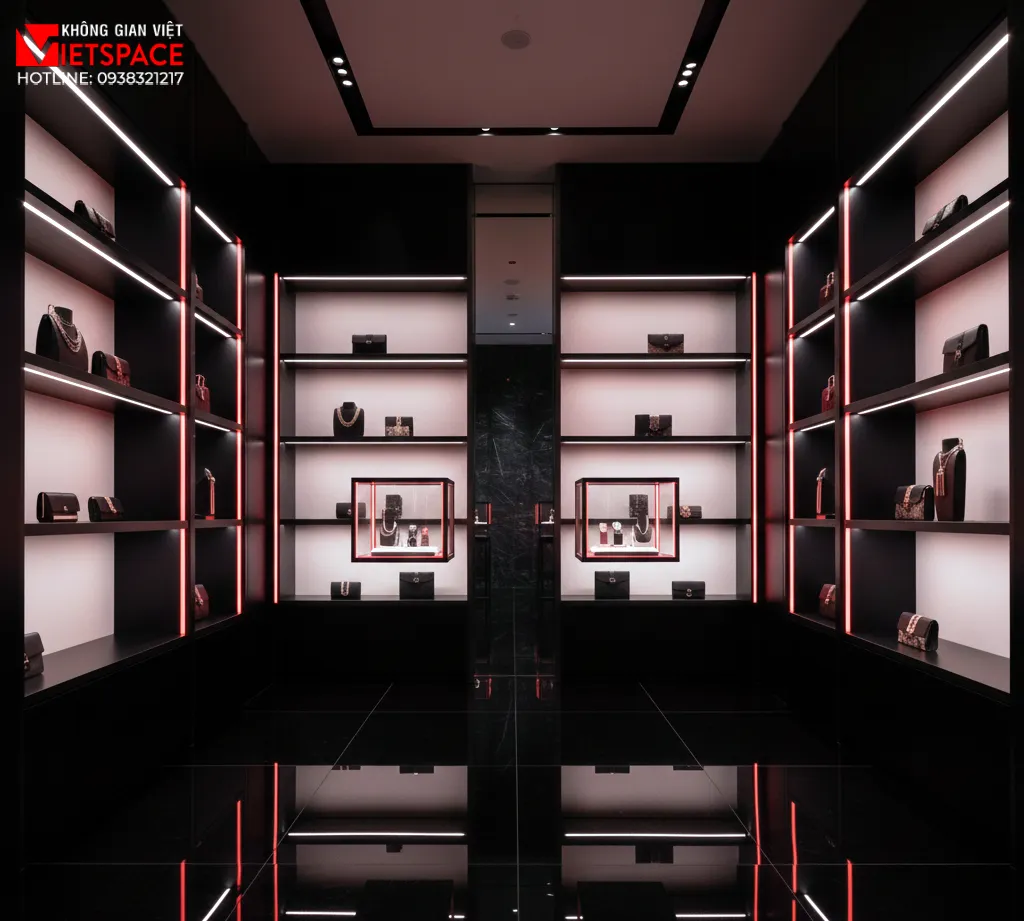 thiết kế cửa hàng thời trang crimson contrast _10