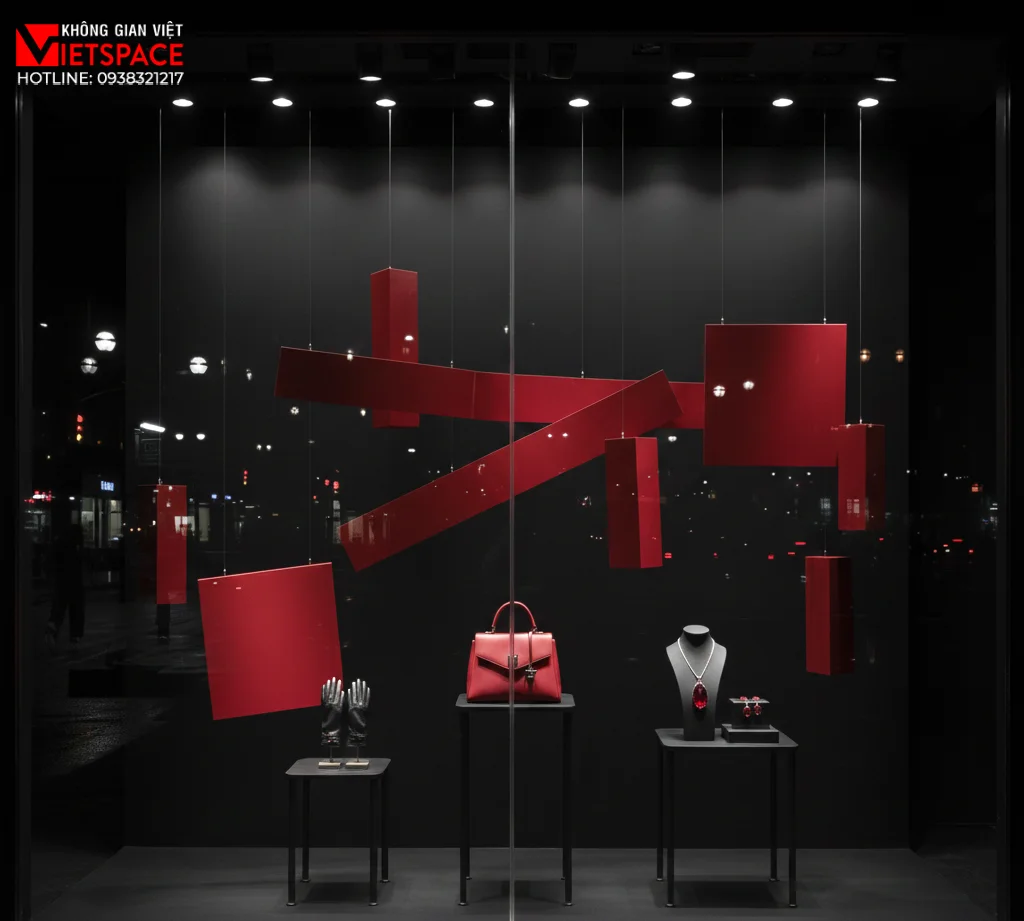 thiết kế cửa hàng thời trang crimson contrast _15