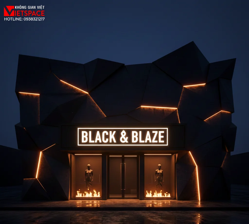 thiết kế cửa hàng thời trang black & blaze _1