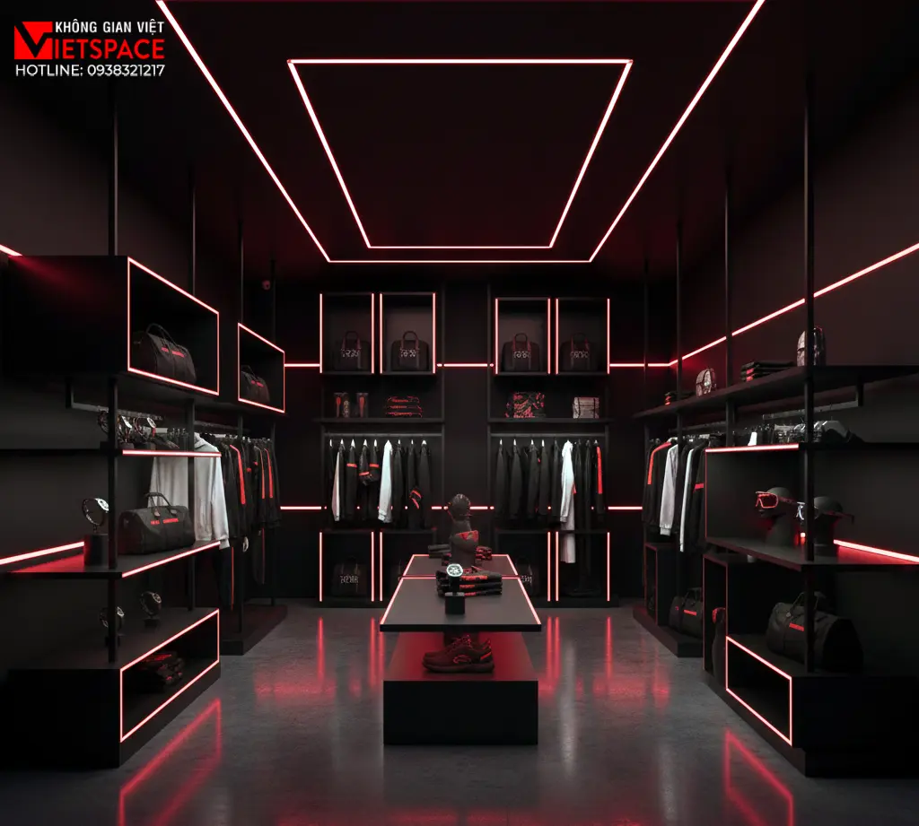 thiết kế cửa hàng thời trang redline mode _3