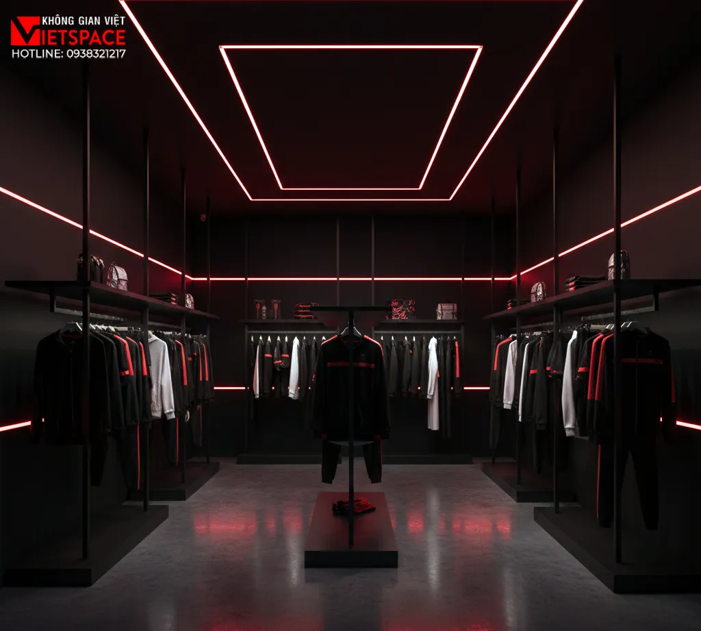 thiết kế cửa hàng thời trang redline mode _12