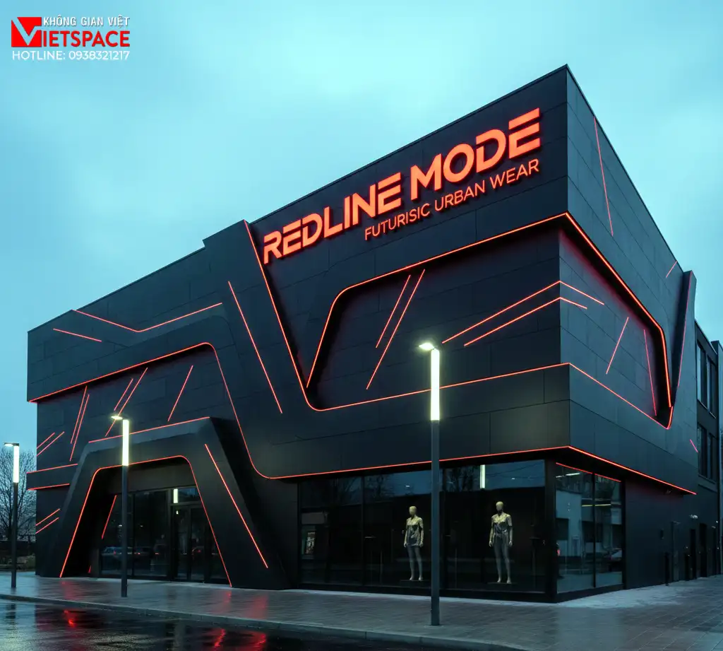 thiết kế cửa hàng thời trang redline mode _2