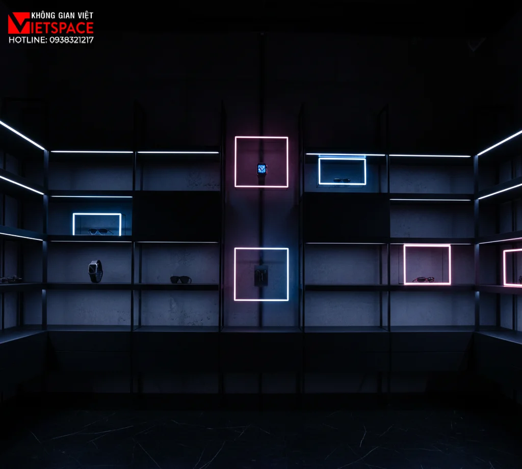 thiết kế cửa hàng thời trang neon noir studio _3