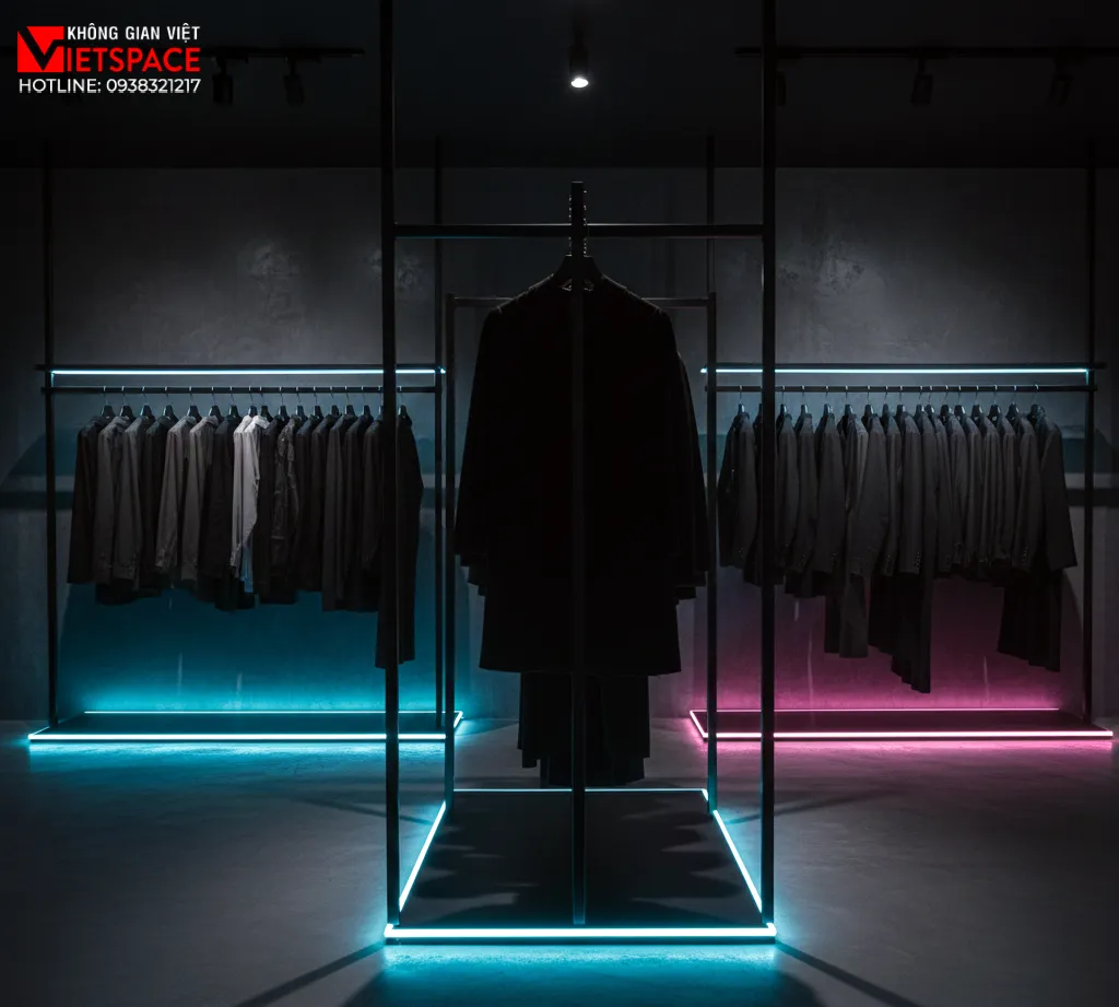 thiết kế cửa hàng thời trang neon noir studio _13