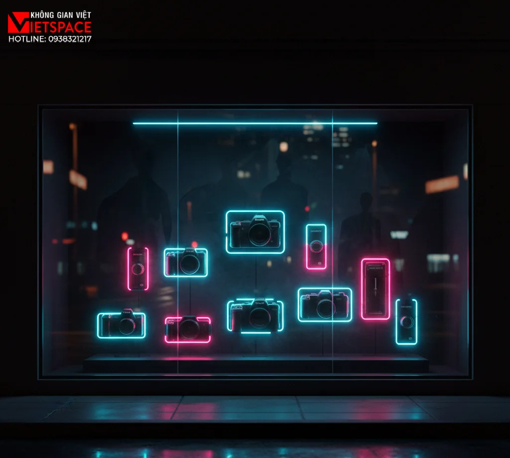 thiết kế cửa hàng thời trang neon noir studio _15