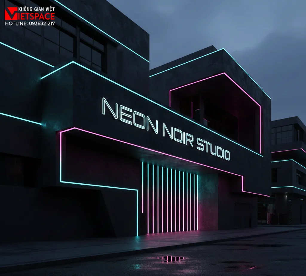 thiết kế cửa hàng thời trang neon noir studio _2