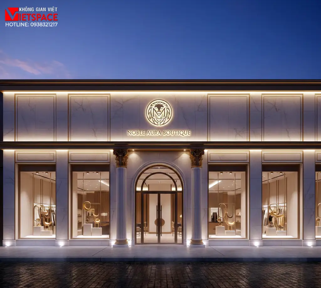 thiết kế cửa hàng thời trang noble aura boutique _2
