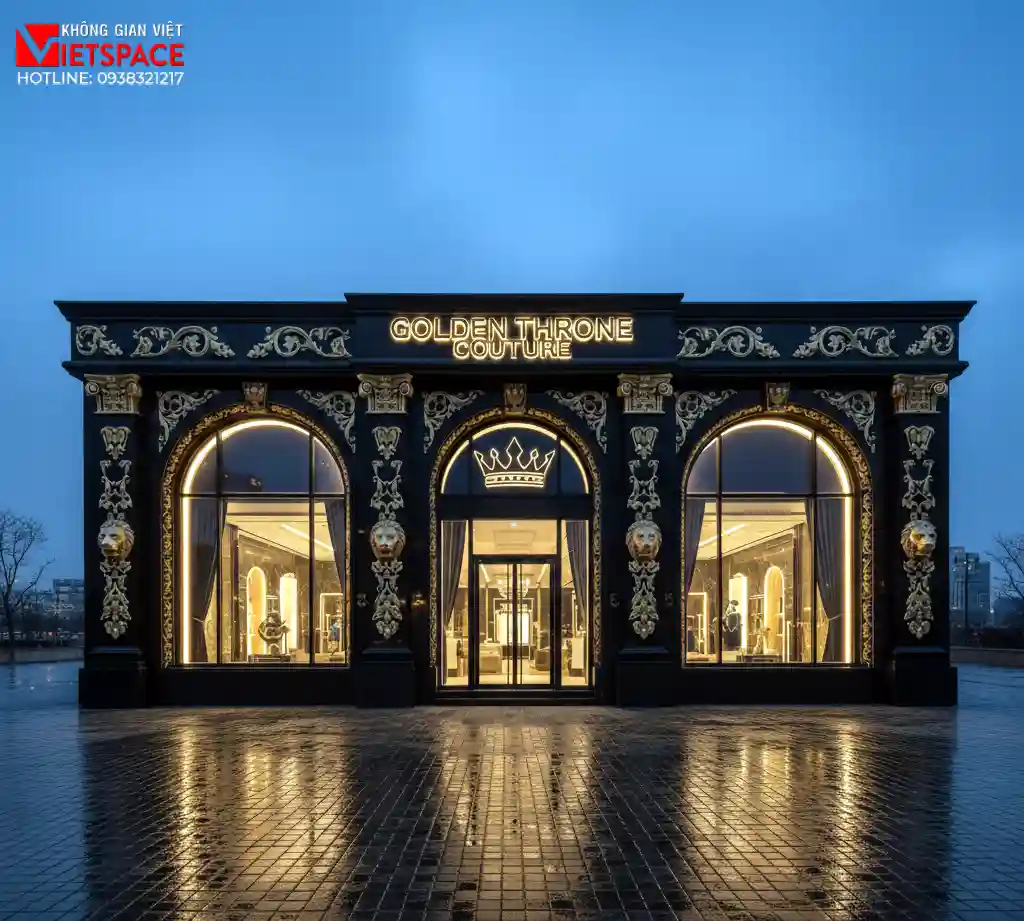 thiết kế cửa hàng thời trang golden throne couture _2