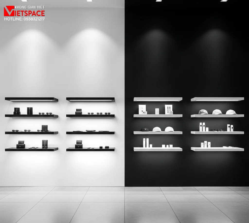 thiết kế cửa hàng thời trang high contrast house _3