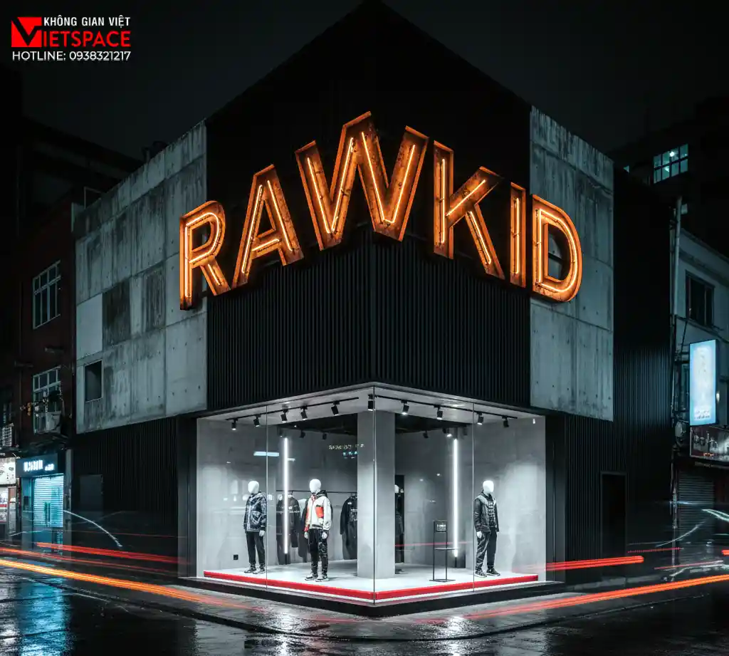 thiết kế cửa hàng thời trang rawkid _7