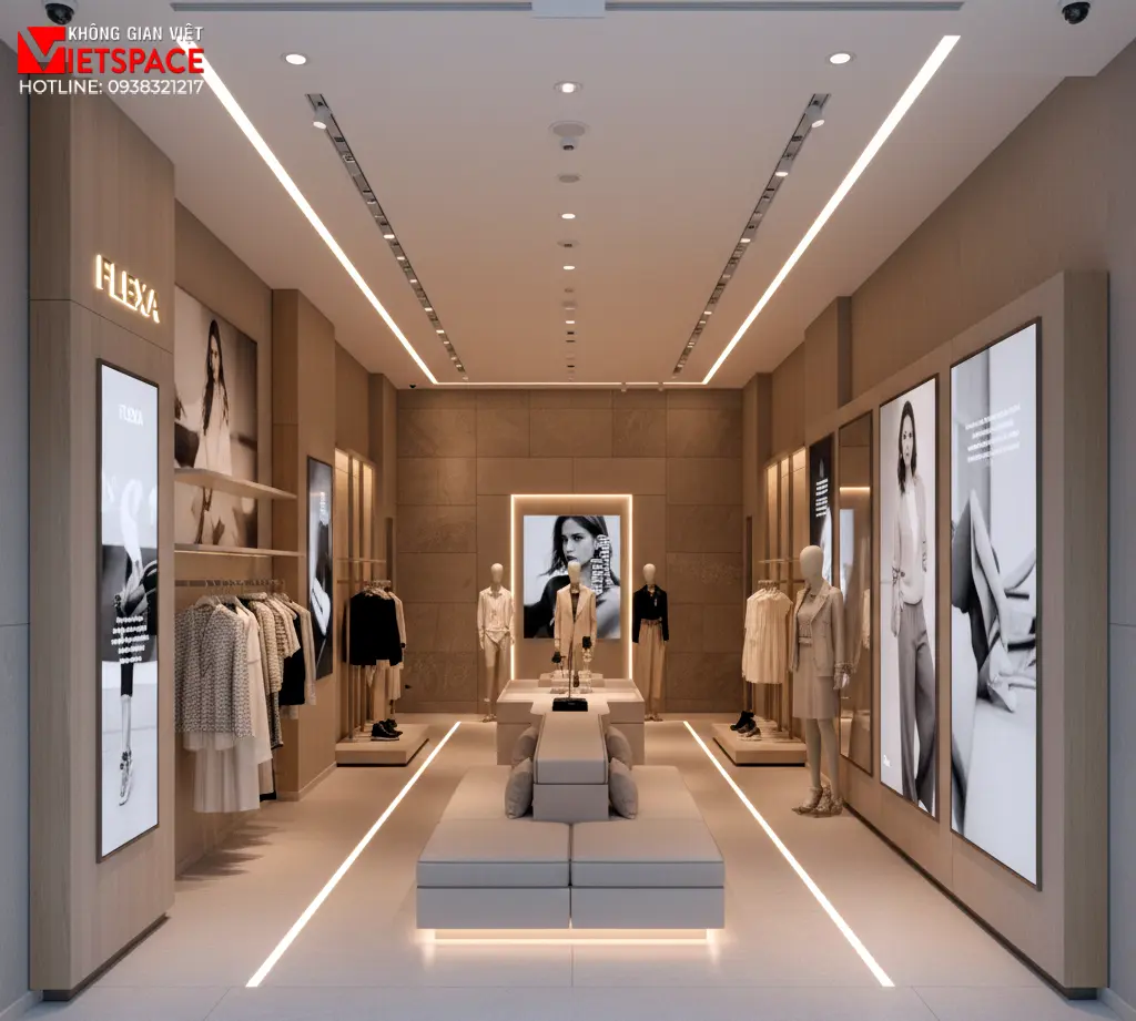 thiết kế cửa hàng thời trang flexa _5