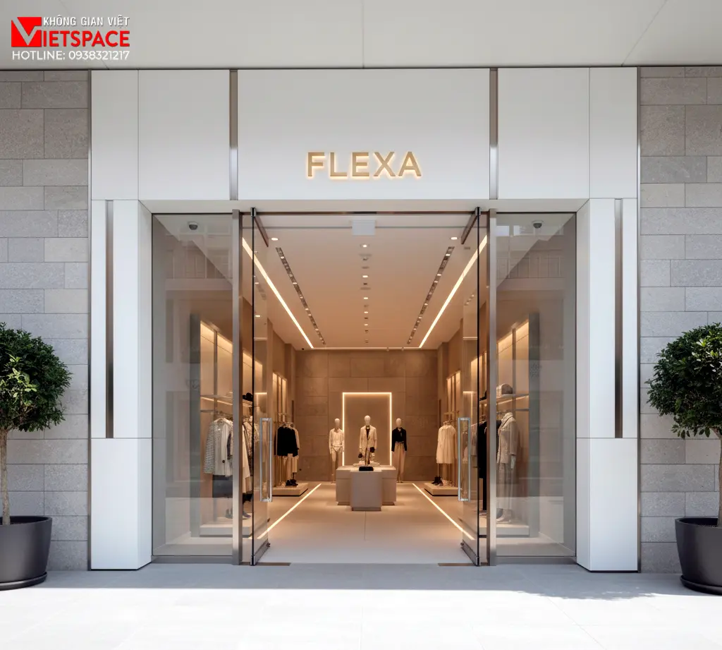 thiết kế cửa hàng thời trang flexa _12