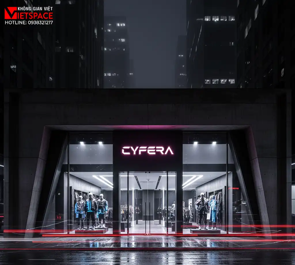 thiết kế cửa hàng thời trang cyfera _2
