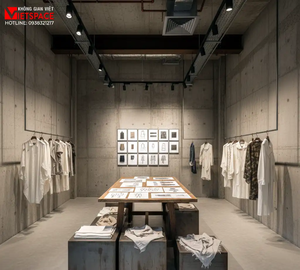 thiết kế cửa hàng thời trang raw exhibition _5
