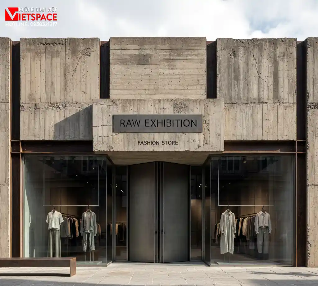 thiết kế cửa hàng thời trang raw exhibition _2