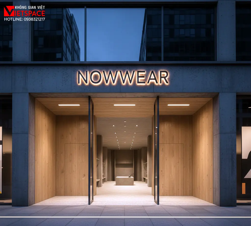 thiết kế cửa hàng thời trang nowwear _11