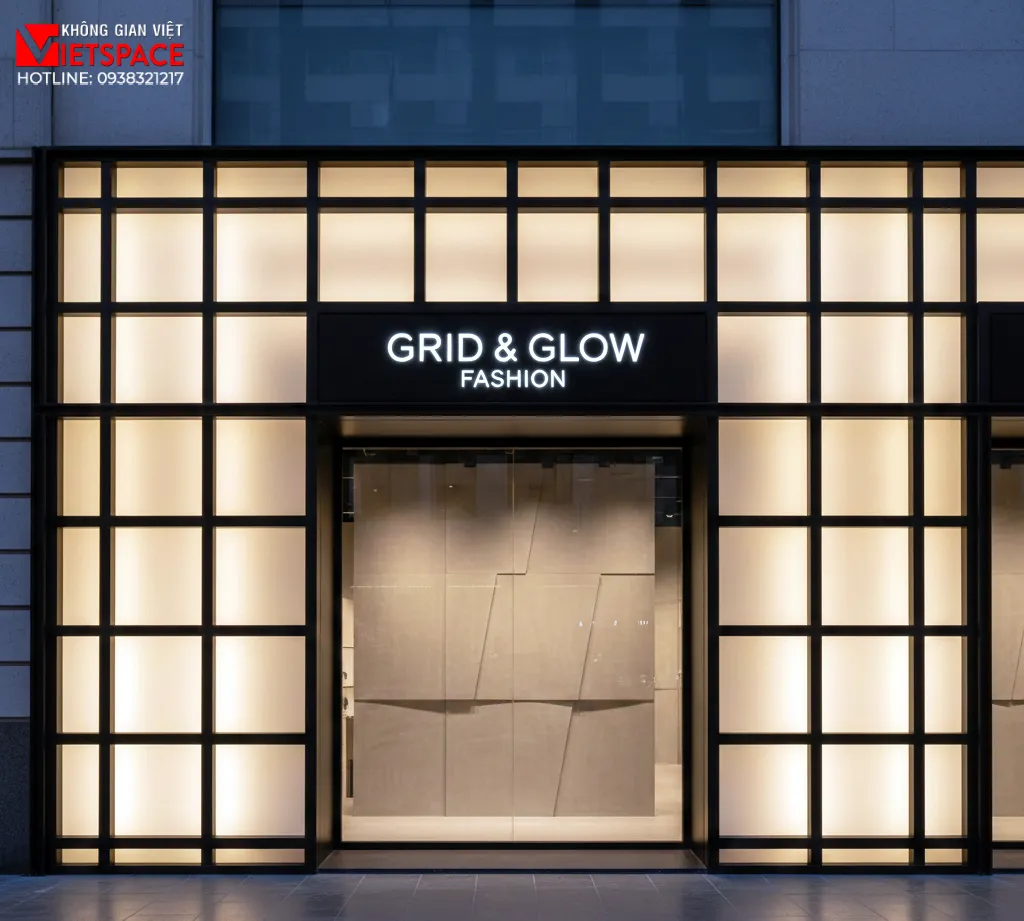 thiết kế cửa hàng thời trang grid & glow _2