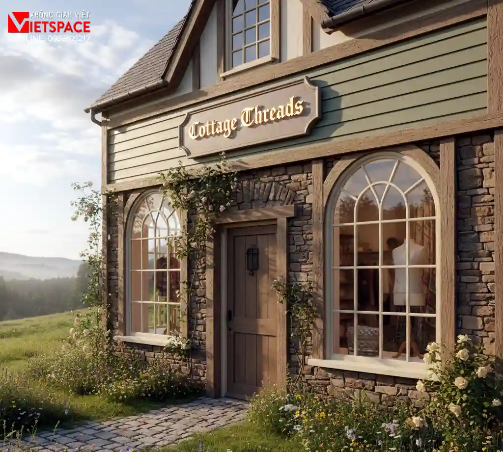 thiết kế cửa hàng thời trang cottage threads _1