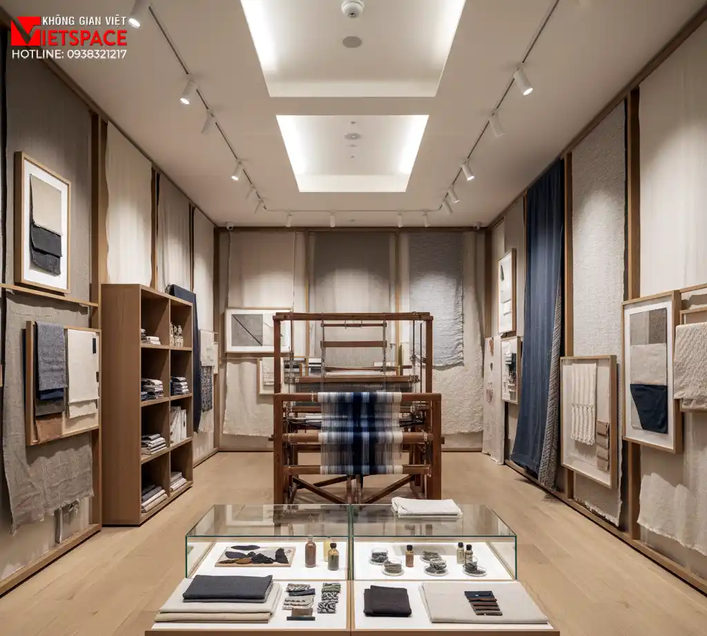 thiết kế cửa hàng thời trang exposed fabric _5