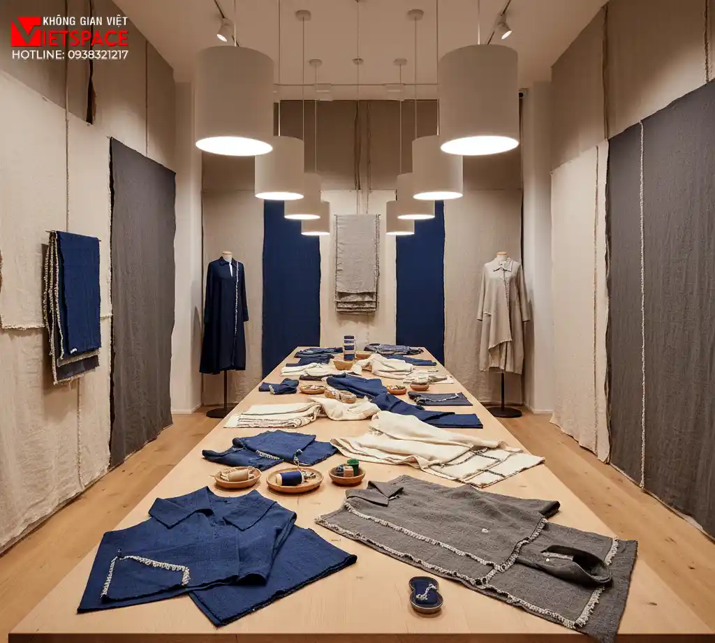 thiết kế cửa hàng thời trang exposed fabric _7