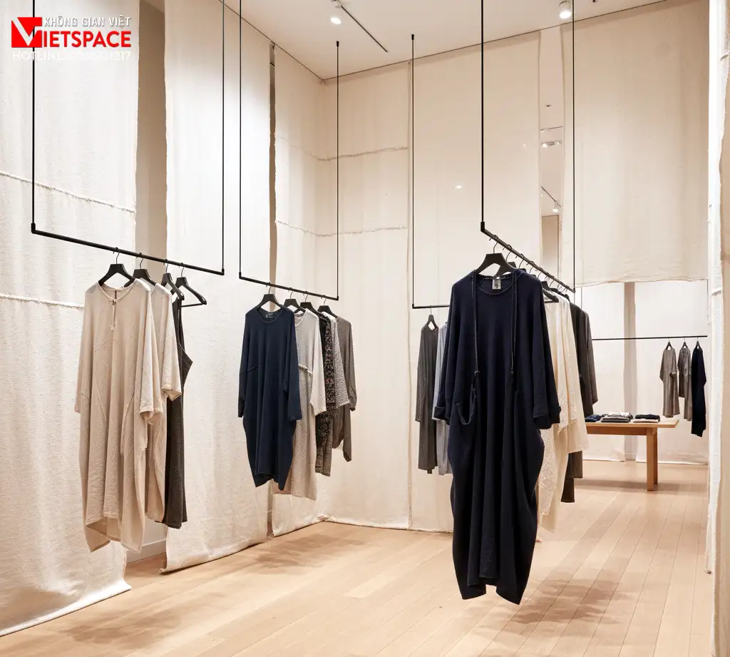 thiết kế cửa hàng thời trang exposed fabric _12