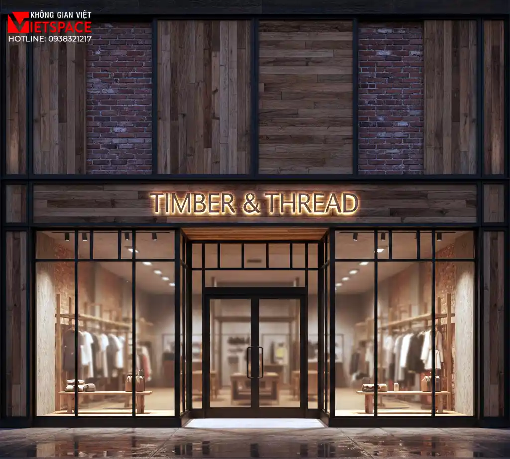 thiết kế cửa hàng thời trang timber & thread _2