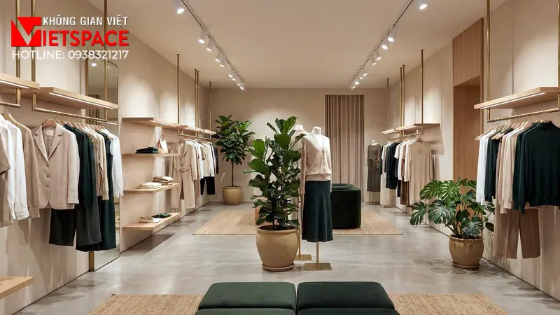 thiết kế cửa hàng thời trang luxleaf studio _8