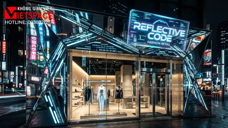 thiết kế cửa hàng thời trang reflective code _2