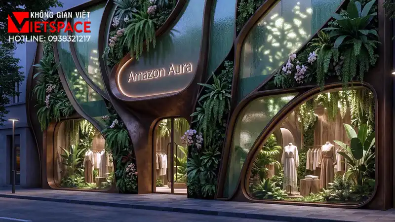 thiết kế cửa hàng thời trang amazon aura _1