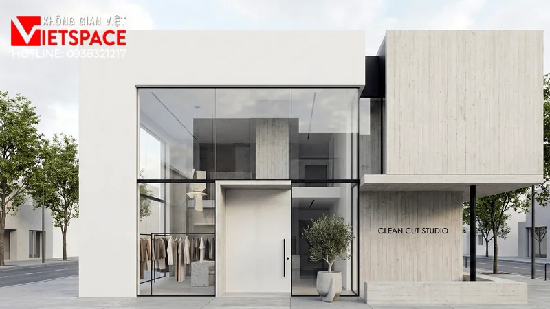 thiết kế cửa hàng thời trang clean cut studio _2