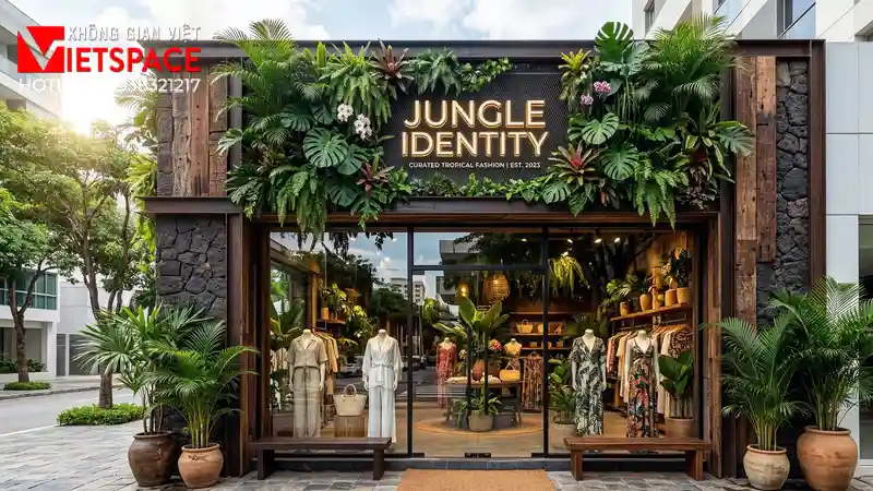 thiết kế cửa hàng thời trang jungle identity _3