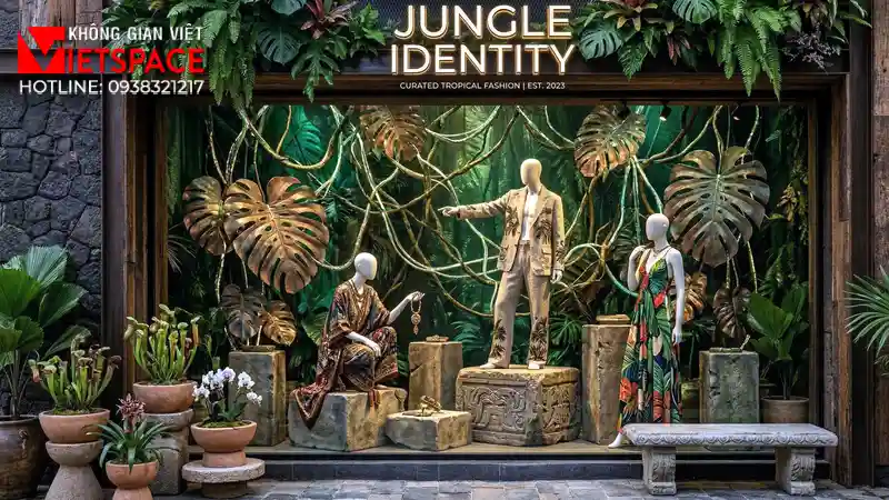 thiết kế cửa hàng thời trang jungle identity _6