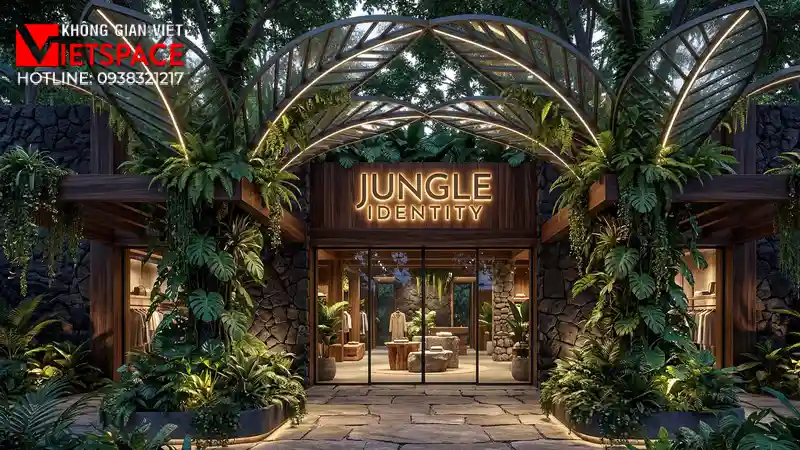 thiết kế cửa hàng thời trang jungle identity _2