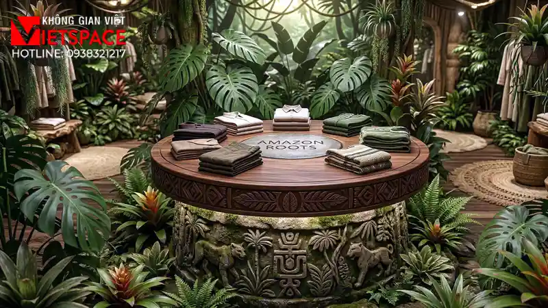 thiết kế cửa hàng thời trang amazon roots _8