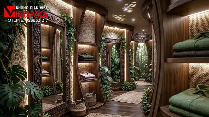 thiết kế cửa hàng thời trang amazon roots _9
