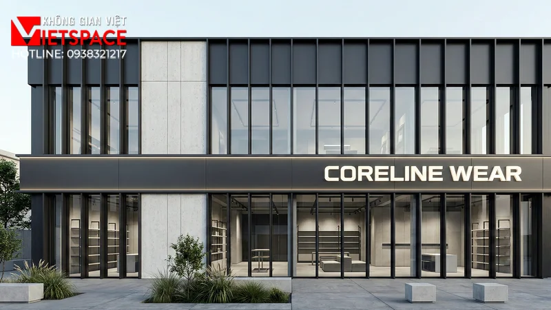 thiết kế cửa hàng thời trang coreline wear _8