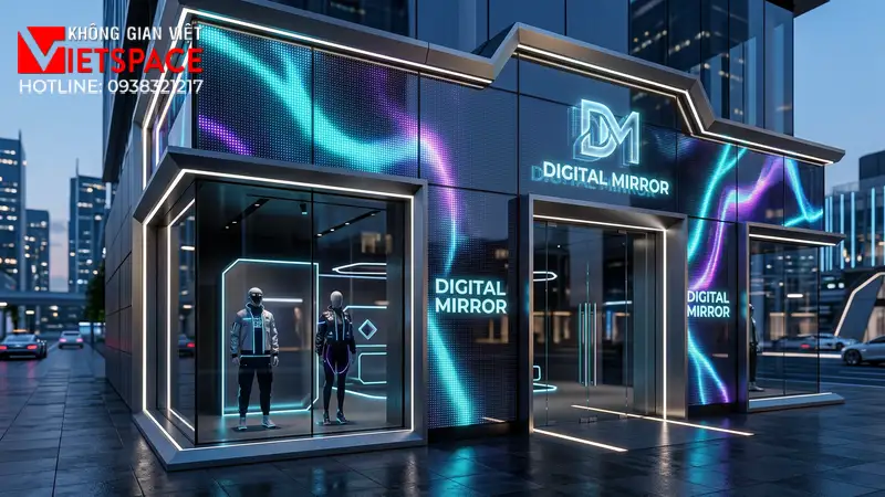 thiết kế cửa hàng thời trang digital mirror _2