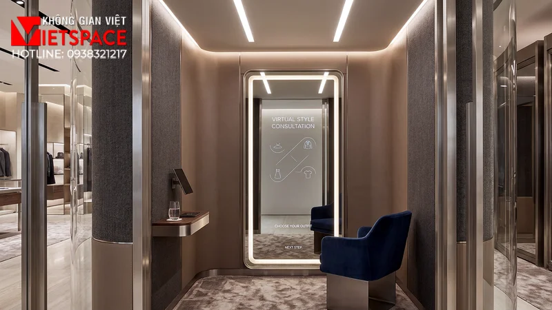 thiết kế cửa hàng thời trang digital mirror _5