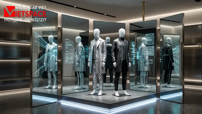 thiết kế cửa hàng thời trang digital mirror _8