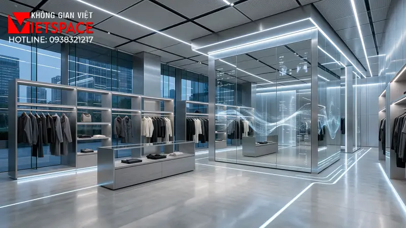 thiết kế cửa hàng thời trang digital mirror _10